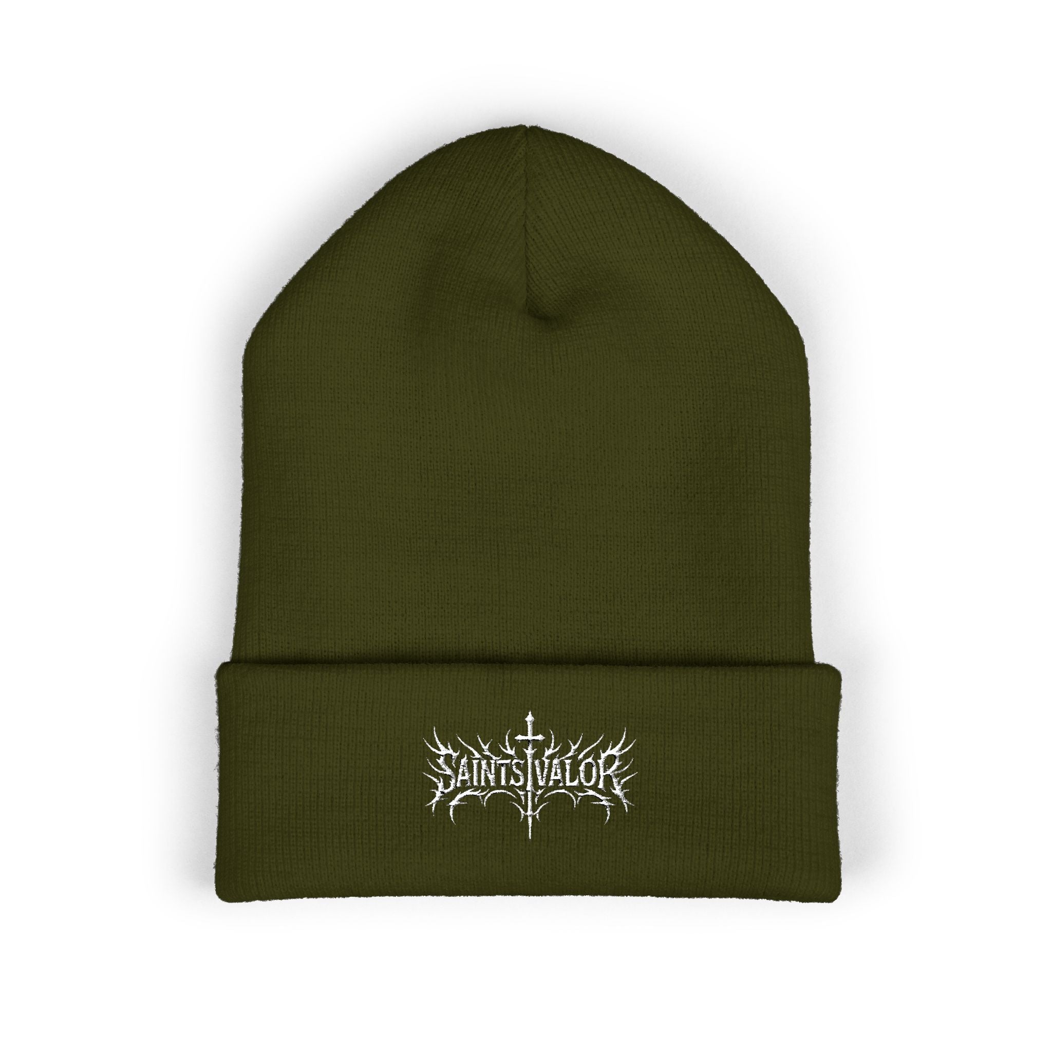 Embroidered Thorned Sword Cuff Beanie