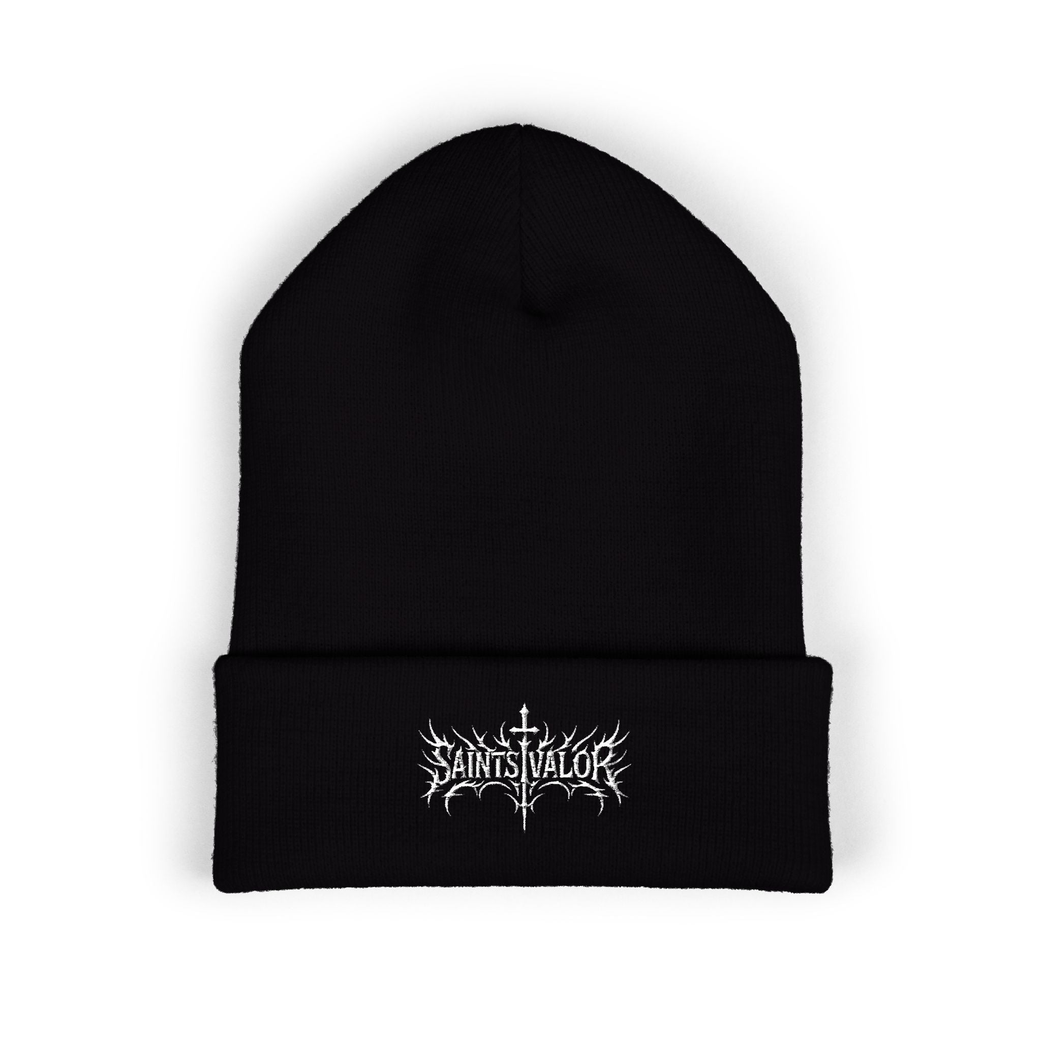 Embroidered Thorned Sword Cuff Beanie